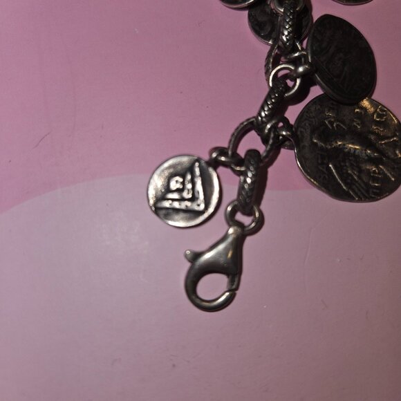 Gorgeous Silpada Sterling Silver Coin Charm Bracelet – Size 7.5” - Picture 3 of 3